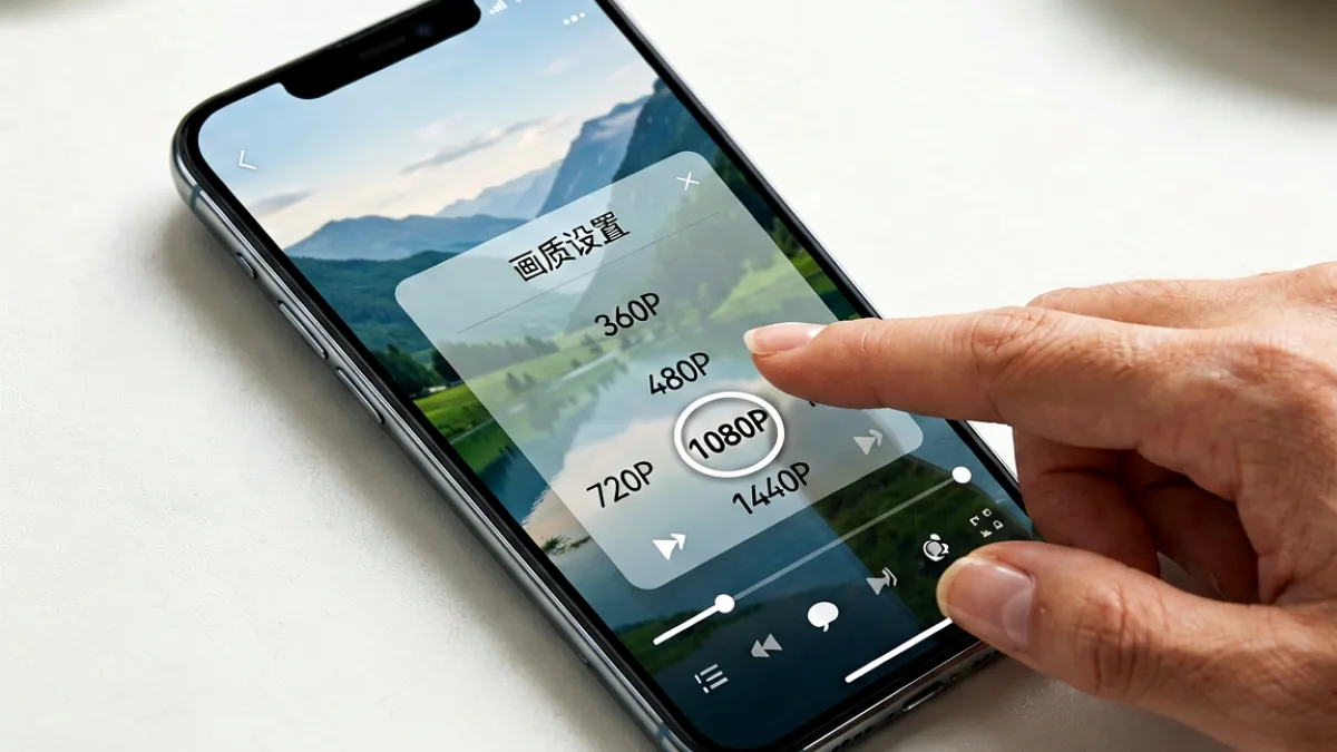 芭乐视频播放器清晰度切换界面截图，展示不同分辨率选项